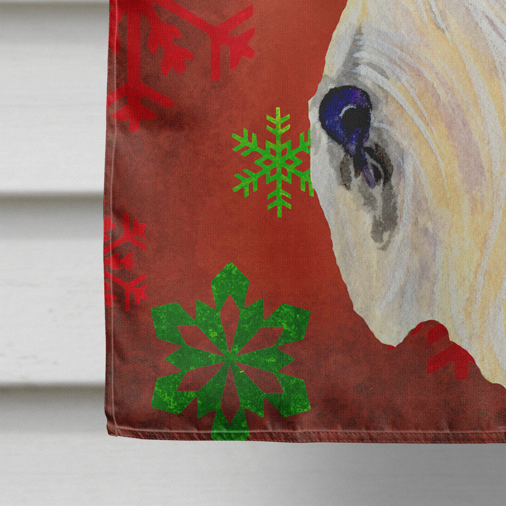 Scottish Terrier Red Snowflakes House Flag 28x40 Porch Sleeve Pole Decorative Outside Yard Banner Artwork Wall Hanging, Polyester
