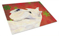 Scottish Terrier Red Snowflakes Cutting Board Tempered Glass Kitchen Cutting Surface, Heat Resistant Chopping, Non-Slip Feet, Food Prep & Serving