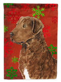Chesapeake Bay Retriever Red Snowflakes Holiday Christmas House Flag 28x40 Porch Sleeve Pole Decorative Outside Yard Banner Artwork Wall Hanging, Polyester
