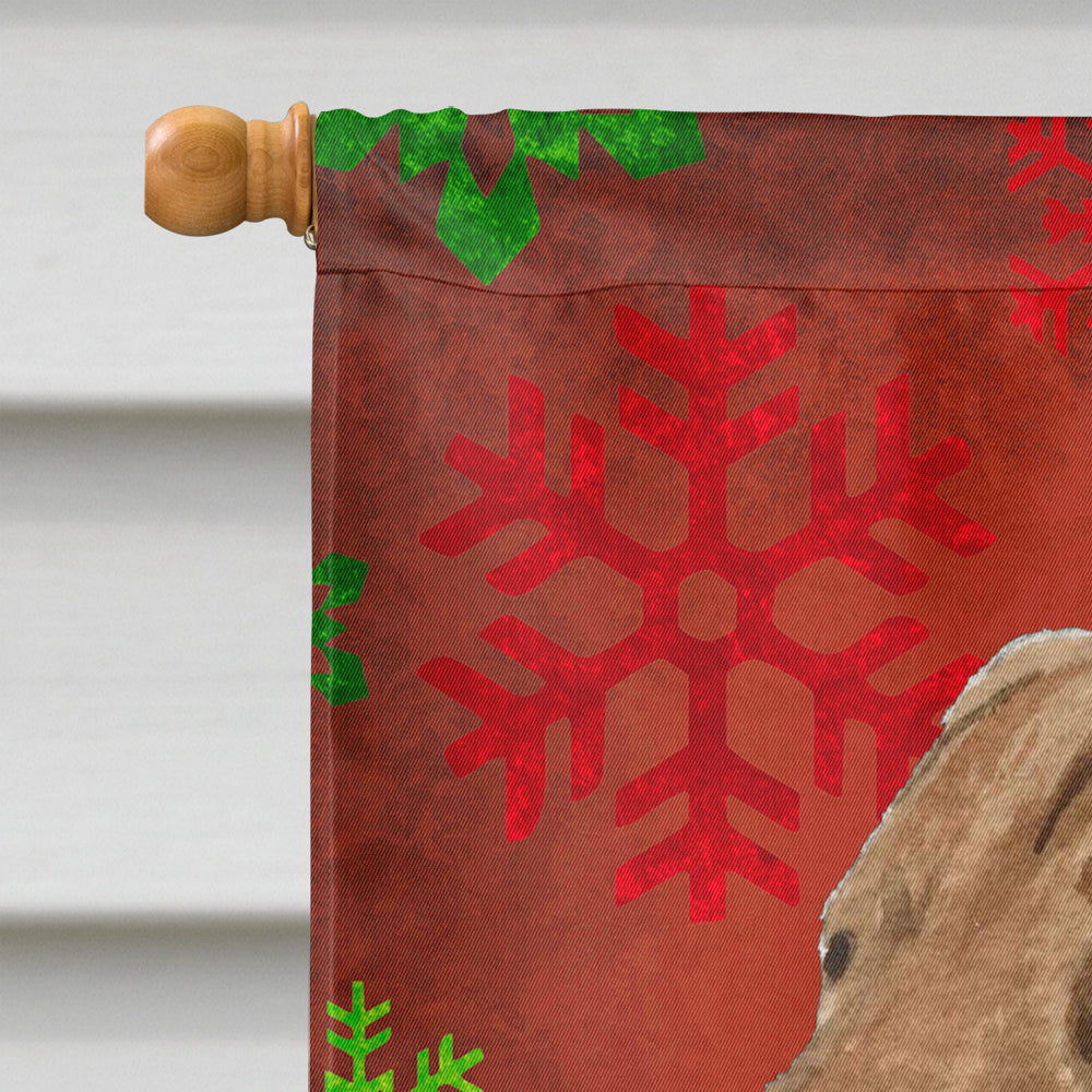 Chesapeake Bay Retriever Red Snowflakes Holiday Christmas House Flag 28x40 Porch Sleeve Pole Decorative Outside Yard Banner Artwork Wall Hanging, Polyester
