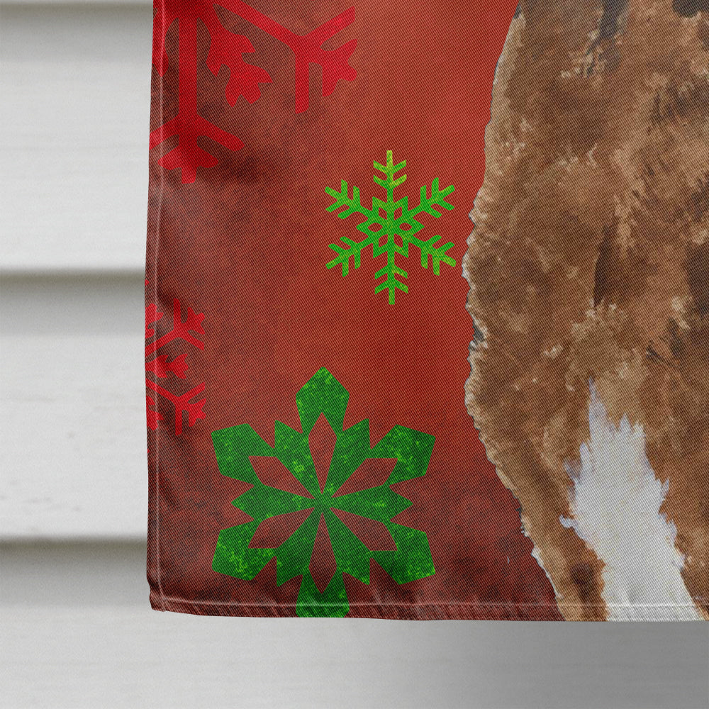 Chesapeake Bay Retriever Red Snowflakes Holiday Christmas House Flag 28x40 Porch Sleeve Pole Decorative Outside Yard Banner Artwork Wall Hanging, Polyester