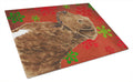 Chesapeake Bay Retriever Red Snowflakes Holiday Christmas Cutting Board Tempered Glass Kitchen Cutting Surface, Heat Resistant Chopping, Non-Slip Feet, Food Prep & Serving