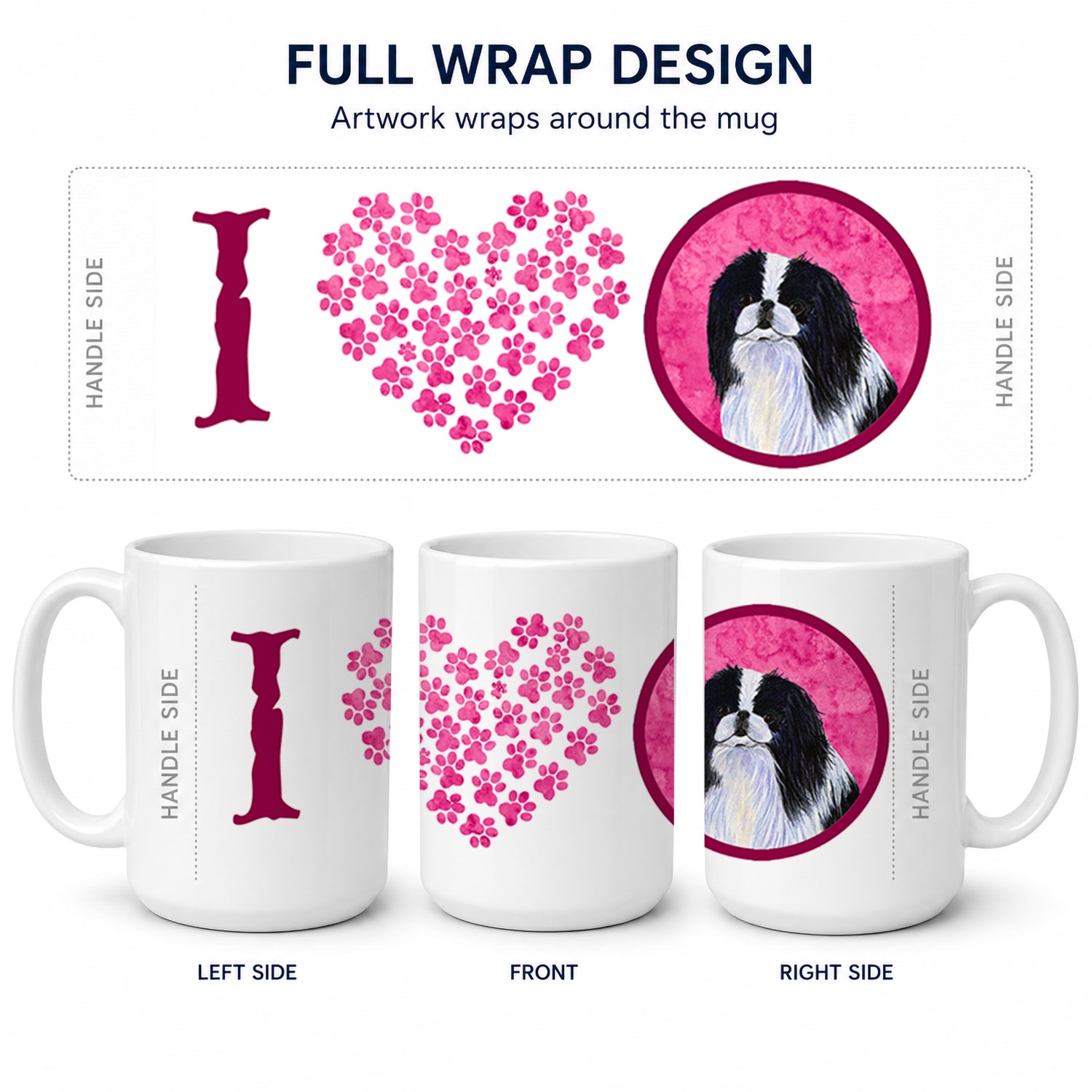 Pink Japanese Chin Ceramic Coffee Mug 15 oz Decorative Large C Handle Mug Cup for Tea, Cocoa Hot Chocolate
