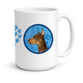 Blue Doberman Ceramic Coffee Mug 15 oz Decorative Large C Handle Mug Cup for Tea, Cocoa Hot Chocolate