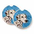Blue Dalmatian Set of 2 Cup Holder Car Coasters Absorbent Round Sandstone Coasters Gifts for Men or Women, 2.5, Multicolor