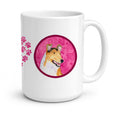 Pink Smooth Collie Ceramic Coffee Mug 15 oz Decorative Large C Handle Mug Cup for Tea, Cocoa Hot Chocolate