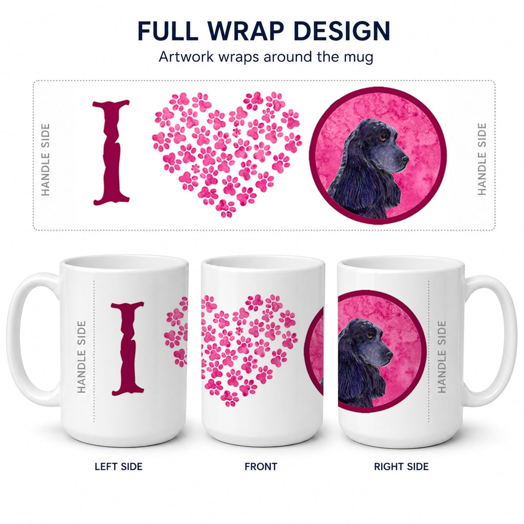 Pink Cocker Spaniel Ceramic Coffee Mug 15 oz Decorative Large C Handle Mug Cup for Tea, Cocoa Hot Chocolate