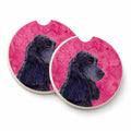 Pink Cocker Spaniel Set of 2 Cup Holder Car Coasters Absorbent Round Sandstone Coasters Gifts for Men or Women, 2.5, Multicolor