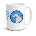 Blue Borzoi Ceramic Coffee Mug 15 oz Decorative Large C Handle Mug Cup for Tea, Cocoa Hot Chocolate