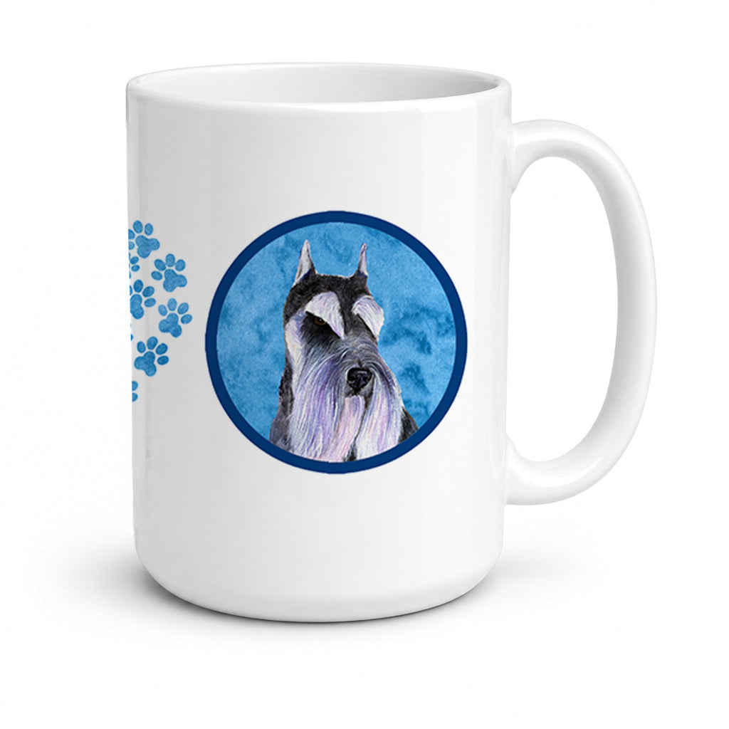 Blue Schnauzer Ceramic Coffee Mug 15 oz Decorative Large C Handle Mug Cup for Tea, Cocoa Hot Chocolate