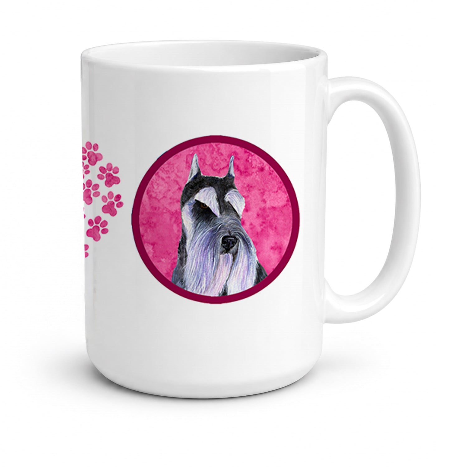 Pink Schnauzer Ceramic Coffee Mug 15 oz Decorative Large C Handle Mug Cup for Tea, Cocoa Hot Chocolate