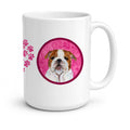 Pink English Bulldog Ceramic Coffee Mug 15 oz Decorative Large C Handle Mug Cup for Tea, Cocoa Hot Chocolate