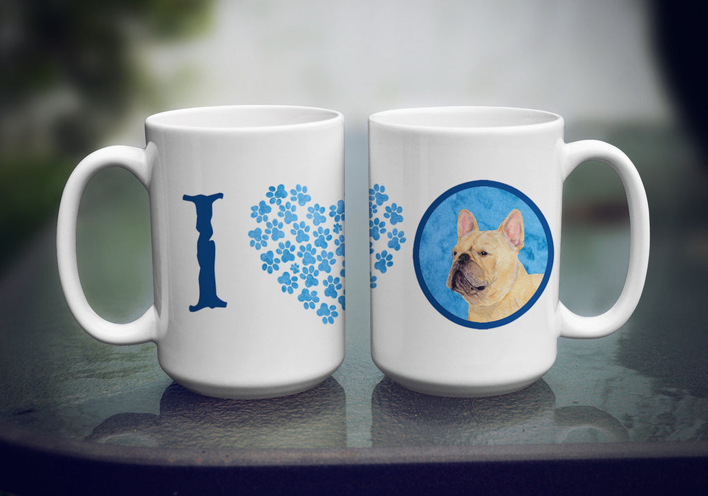Blue French Bulldog Ceramic Coffee Mug 15 oz Decorative Large C Handle Mug Cup for Tea, Cocoa Hot Chocolate