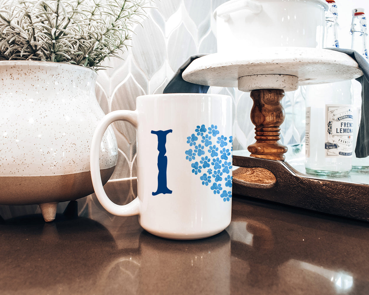 Blue French Bulldog Ceramic Coffee Mug 15 oz Decorative Large C Handle Mug Cup for Tea, Cocoa Hot Chocolate