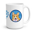 Blue Corgi Ceramic Coffee Mug 15 oz Decorative Large C Handle Mug Cup for Tea, Cocoa Hot Chocolate