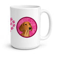 Pink Red Smooth Dachshund Ceramic Coffee Mug 15 oz Decorative Large C Handle Mug Cup for Tea, Cocoa Hot Chocolate