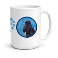 Blue Briard Ceramic Coffee Mug 15 oz Decorative Large C Handle Mug Cup for Tea, Cocoa Hot Chocolate