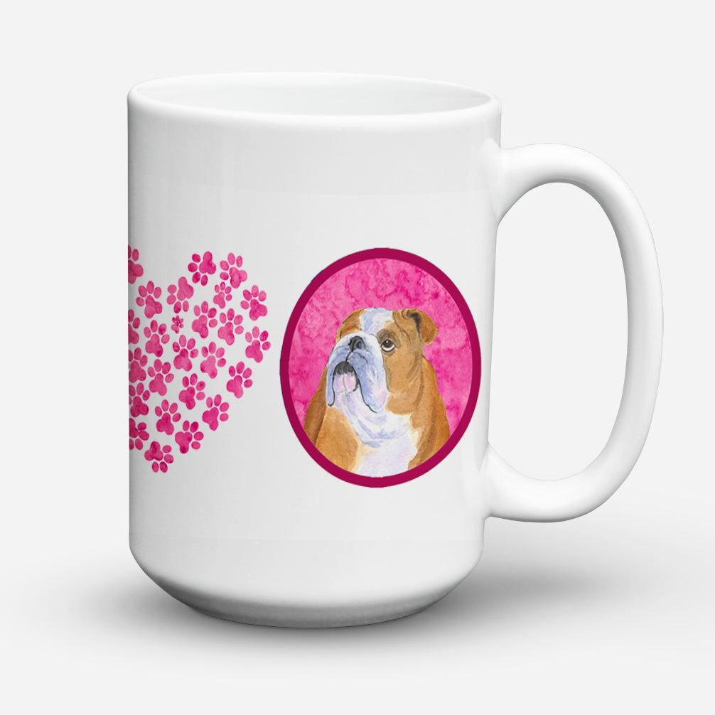 Pink English Bulldog Ceramic Coffee Mug 15 oz Decorative Large C Handle Mug Cup for Tea, Cocoa Hot Chocolate