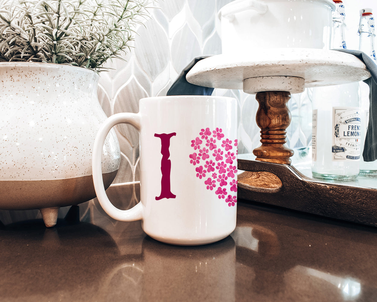 Pink English Bulldog Ceramic Coffee Mug 15 oz Decorative Large C Handle Mug Cup for Tea, Cocoa Hot Chocolate