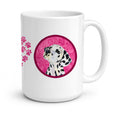Pink Dalmatian Ceramic Coffee Mug 15 oz Decorative Large C Handle Mug Cup for Tea, Cocoa Hot Chocolate