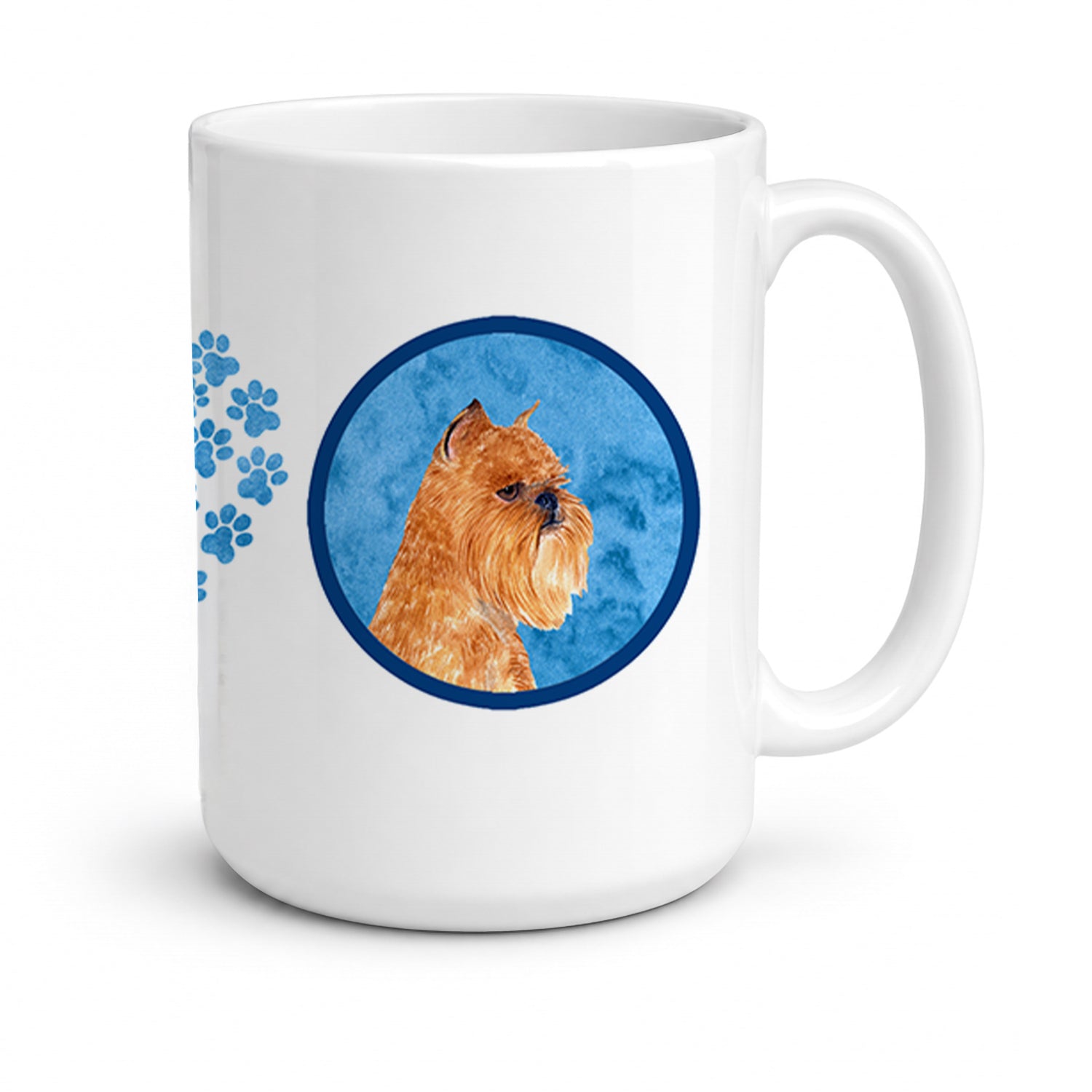 Blue Brussels Griffon Ceramic Coffee Mug 15 oz Decorative Large C Handle Mug Cup for Tea, Cocoa Hot Chocolate