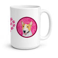 Pink Bull Terrier Ceramic Coffee Mug 15 oz Decorative Large C Handle Mug Cup for Tea, Cocoa Hot Chocolate