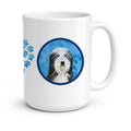Blue Bearded Collie Ceramic Coffee Mug 15 oz Decorative Large C Handle Mug Cup for Tea, Cocoa Hot Chocolate