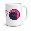 Pink Chow Chow Ceramic Coffee Mug 15 oz Decorative Large C Handle Mug Cup for Tea, Cocoa Hot Chocolate