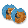 Blue Chow Chow Set of 2 Cup Holder Car Coasters Absorbent Round Sandstone Coasters Gifts for Men or Women, 2.5, Multicolor