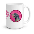 Pink Irish Wolfhound Ceramic Coffee Mug 15 oz Decorative Large C Handle Mug Cup for Tea, Cocoa Hot Chocolate