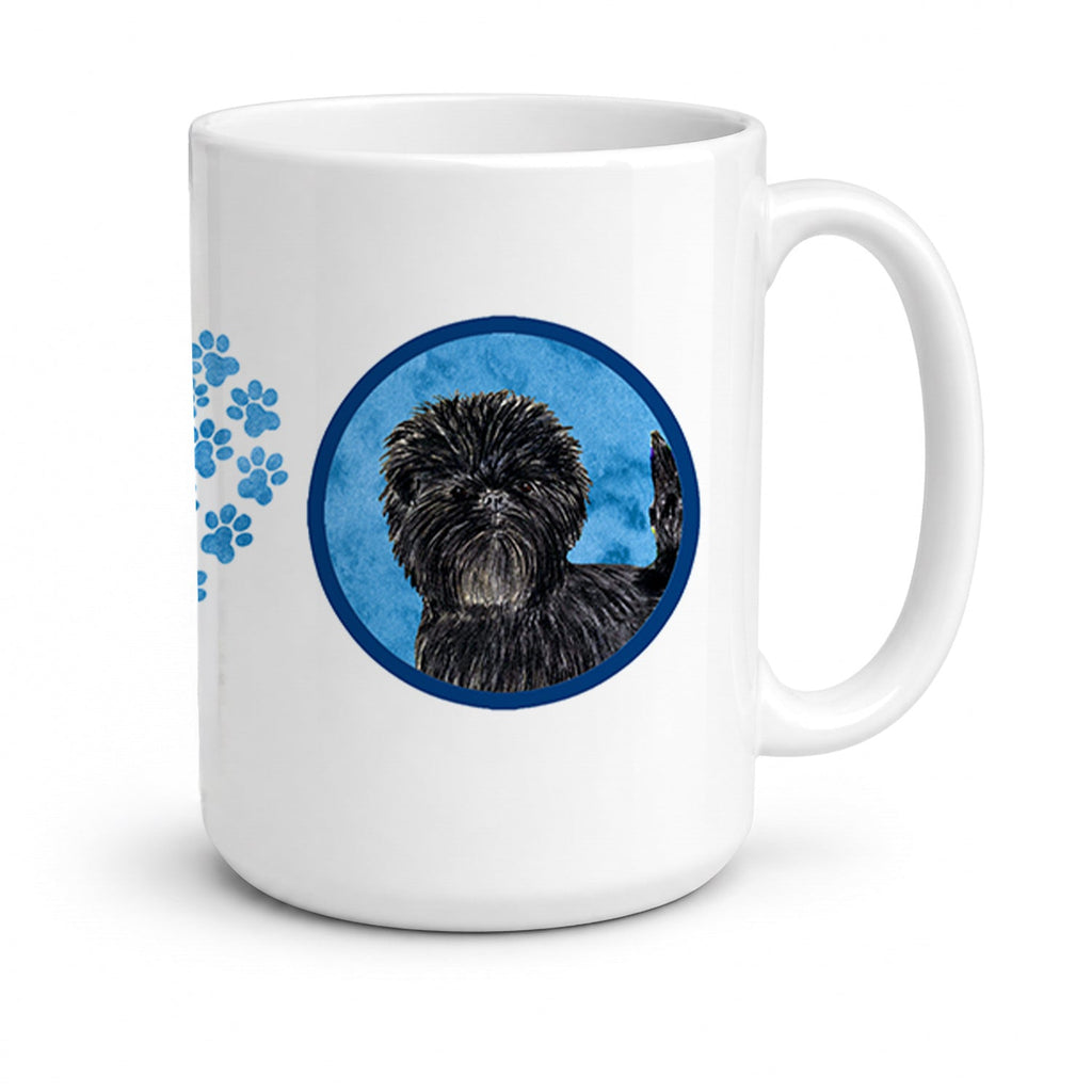 Blue Affenpinscher Ceramic Coffee Mug 15 oz Decorative Large C Handle Mug Cup for Tea, Cocoa Hot Chocolate