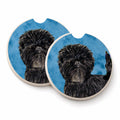 Blue Affenpinscher Set of 2 Cup Holder Car Coasters Absorbent Round Sandstone Coasters Gifts for Men or Women, 2.5, Multicolor