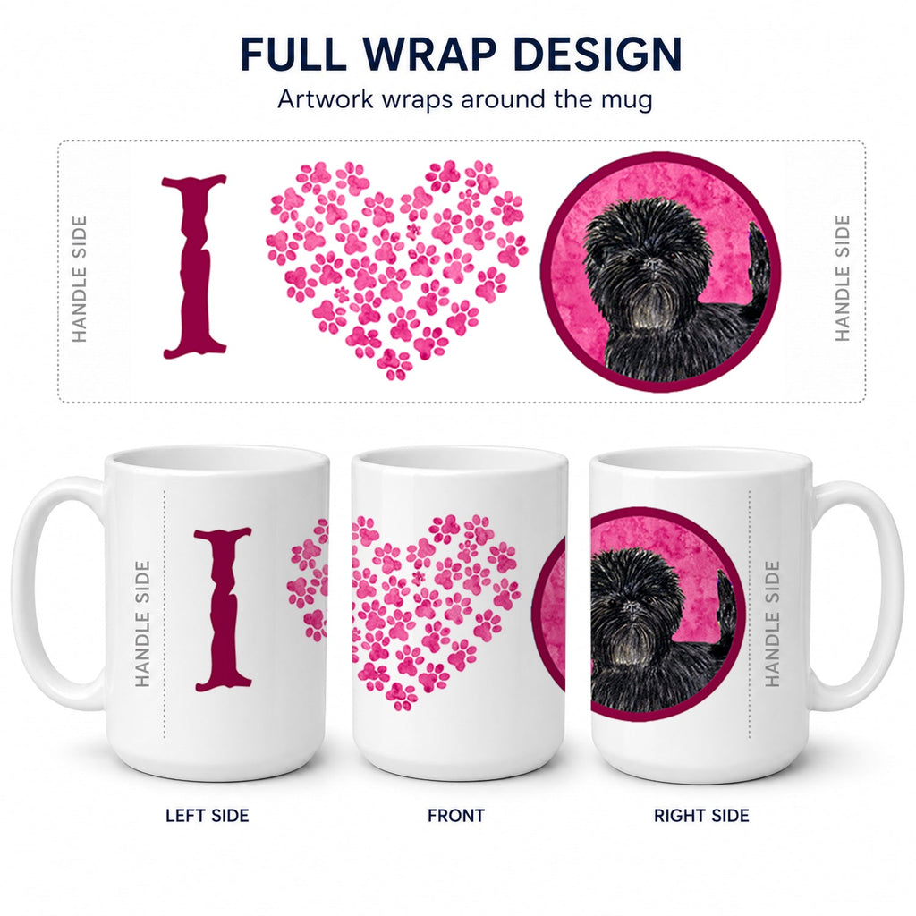 Pink Affenpinscher Ceramic Coffee Mug 15 oz Decorative Large C Handle Mug Cup for Tea, Cocoa Hot Chocolate