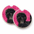 Pink Affenpinscher Set of 2 Cup Holder Car Coasters Absorbent Round Sandstone Coasters Gifts for Men or Women, 2.5, Multicolor