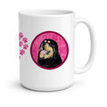 Pink Tibetan Mastiff Ceramic Coffee Mug 15 oz Decorative Large C Handle Mug Cup for Tea, Cocoa Hot Chocolate