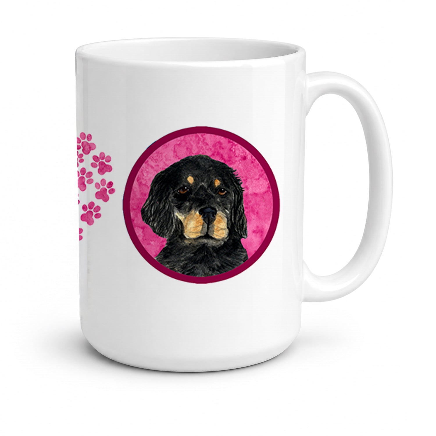 Pink Gordon Setter Ceramic Coffee Mug 15 oz Decorative Large C Handle Mug Cup for Tea, Cocoa Hot Chocolate