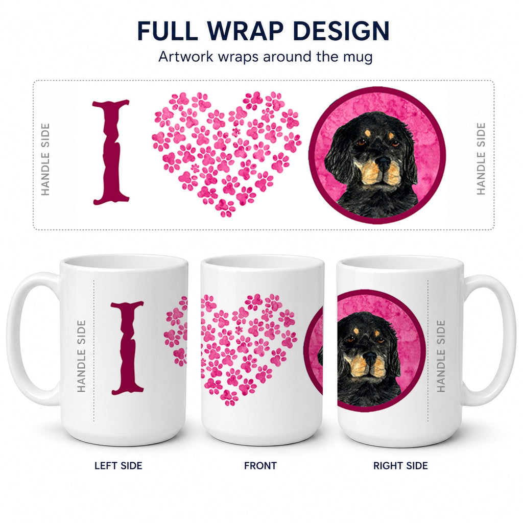 Pink Gordon Setter Ceramic Coffee Mug 15 oz Decorative Large C Handle Mug Cup for Tea, Cocoa Hot Chocolate