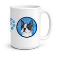 Blue Boston Terrier Ceramic Coffee Mug 15 oz Decorative Large C Handle Mug Cup for Tea, Cocoa Hot Chocolate