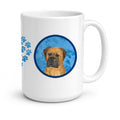 Blue Bullmastiff Ceramic Coffee Mug 15 oz Decorative Large C Handle Mug Cup for Tea, Cocoa Hot Chocolate