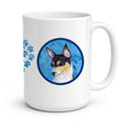 Blue Chihuahua Ceramic Coffee Mug 15 oz Decorative Large C Handle Mug Cup for Tea, Cocoa Hot Chocolate