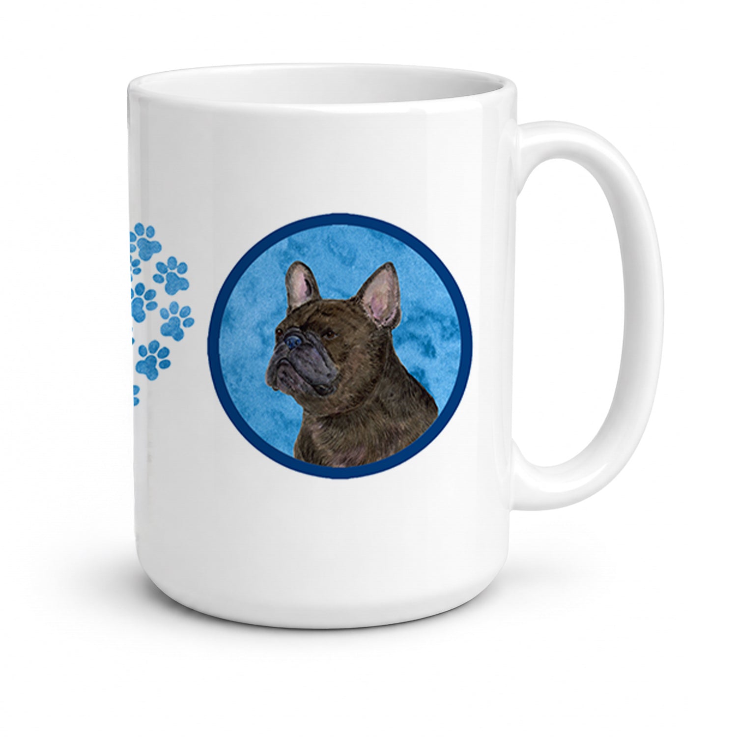 Blue French Bulldog Ceramic Coffee Mug 15 oz Decorative Large C Handle Mug Cup for Tea, Cocoa Hot Chocolate
