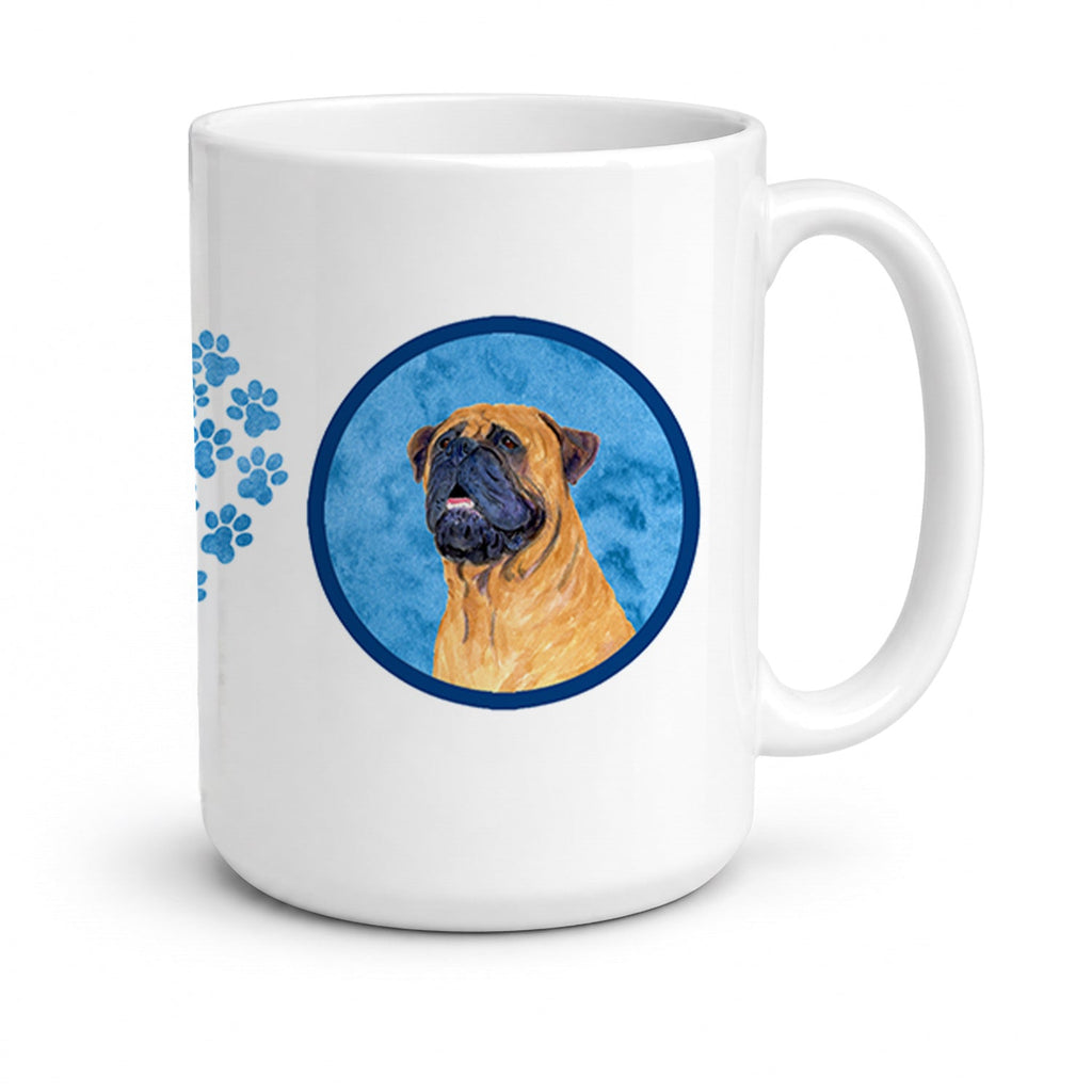 Blue Mastiff Ceramic Coffee Mug 15 oz Decorative Large C Handle Mug Cup for Tea, Cocoa Hot Chocolate