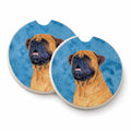 Blue Mastiff Set of 2 Cup Holder Car Coasters Absorbent Round Sandstone Coasters Gifts for Men or Women, 2.5, Multicolor