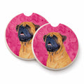 Pink Mastiff Set of 2 Cup Holder Car Coasters Absorbent Round Sandstone Coasters Gifts for Men or Women, 2.5, Multicolor