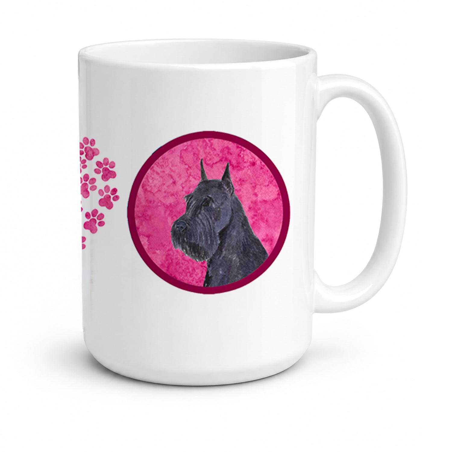 Pink Schnauzer Ceramic Coffee Mug 15 oz Decorative Large C Handle Mug Cup for Tea, Cocoa Hot Chocolate