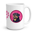 Pink Rottweiler Ceramic Coffee Mug 15 oz Decorative Large C Handle Mug Cup for Tea, Cocoa Hot Chocolate