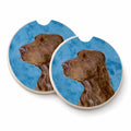 Blue Field Spaniel Set of 2 Cup Holder Car Coasters Absorbent Round Sandstone Coasters Gifts for Men or Women, 2.5, Multicolor