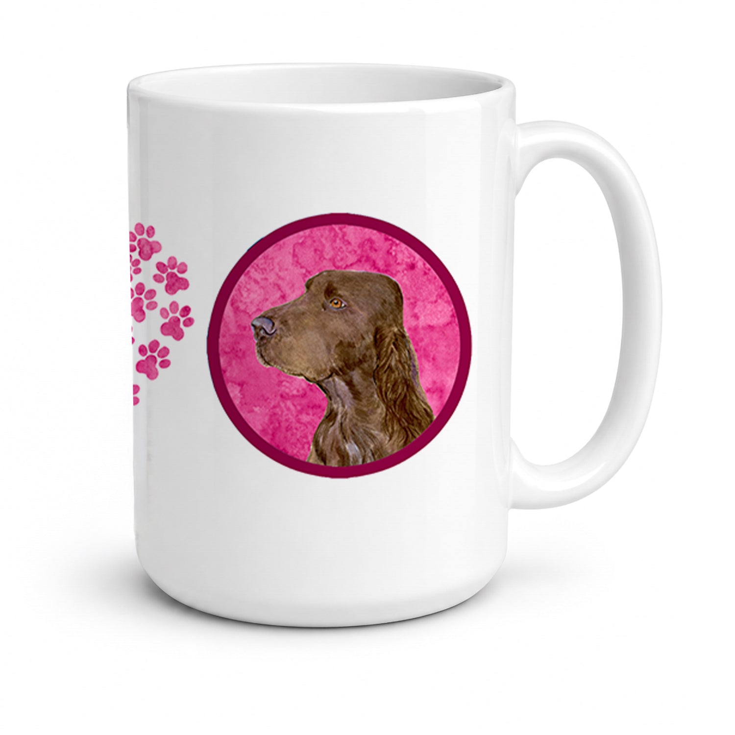 Pink Field Spaniel Ceramic Coffee Mug 15 oz Decorative Large C Handle Mug Cup for Tea, Cocoa Hot Chocolate