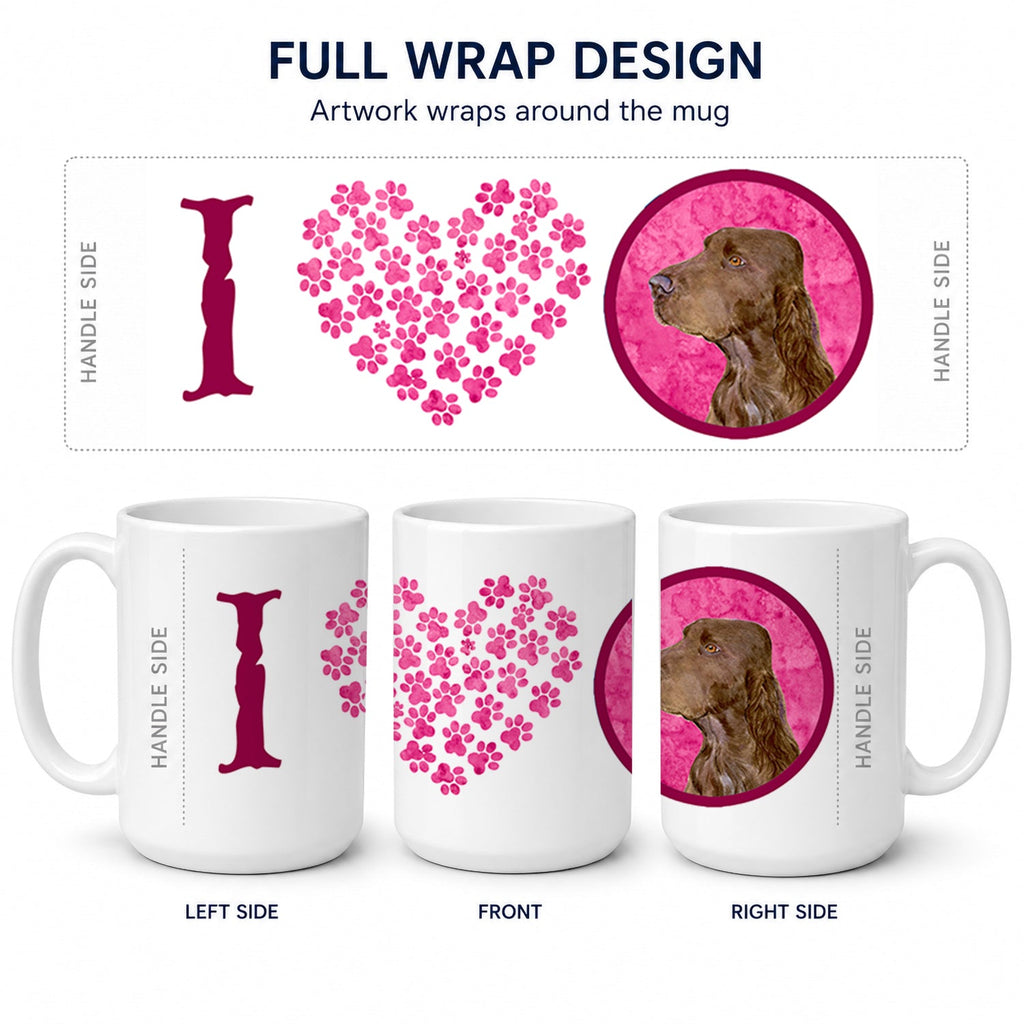Pink Field Spaniel Ceramic Coffee Mug 15 oz Decorative Large C Handle Mug Cup for Tea, Cocoa Hot Chocolate