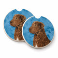 Blue Chesapeake Bay Retriever Set of 2 Cup Holder Car Coasters Absorbent Round Sandstone Coasters Gifts for Men or Women, 2.5, Multicolor